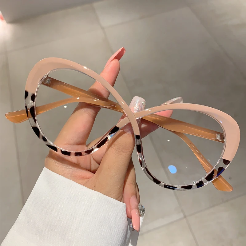 KAMMPT Oversized Oval Eyeglasses Frame Fashion Candy Color Non-prescription Eyewear New Stylish Brand Design Ins Popular Glasses