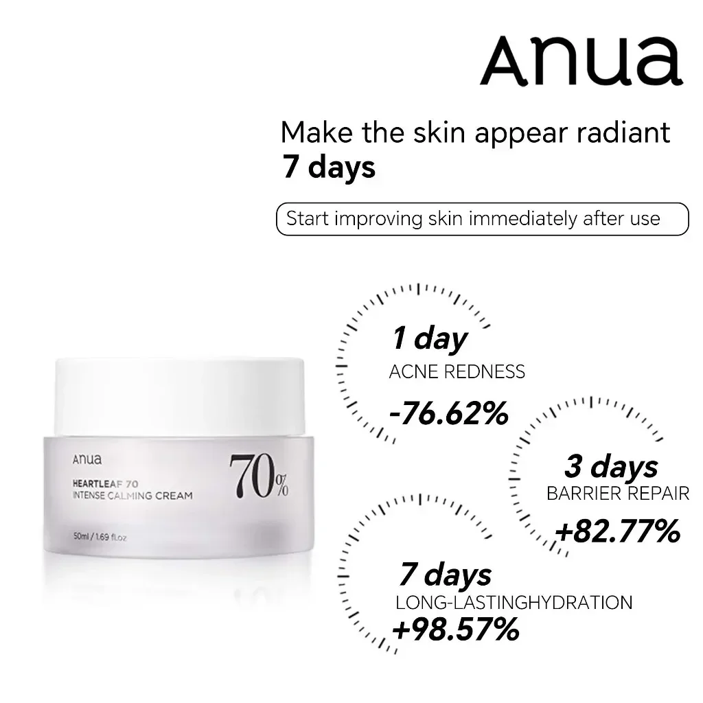 

ANUA Heartleaf 70 Intense Calming Cream,Soothing Toner， with Ceramides, Panthenol, Heartleaf Extract, Korean Skin Care