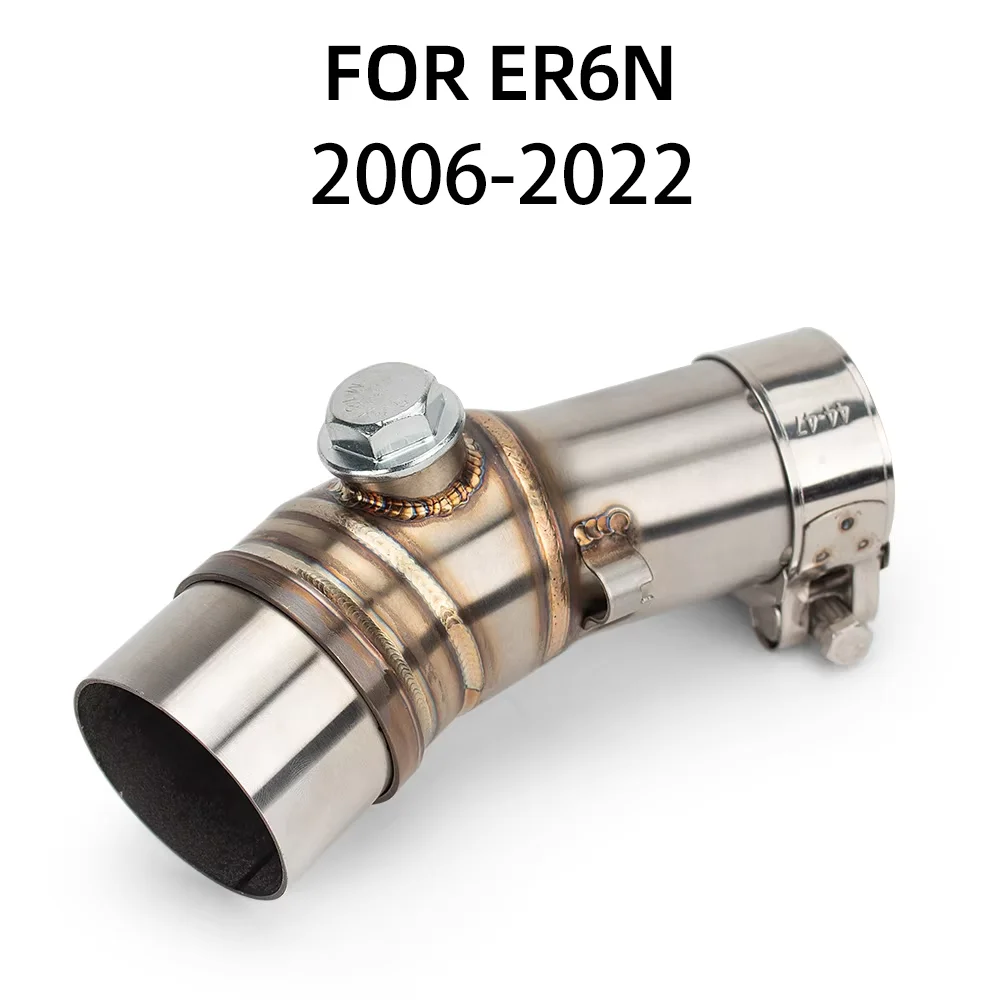 ER6F Exhaust Middle Link Pipe for Kawasaki ER6N ER6F 2006-2022 51MM interface Motorcycle Exhaust Pipe Sports Street Bike Kit
