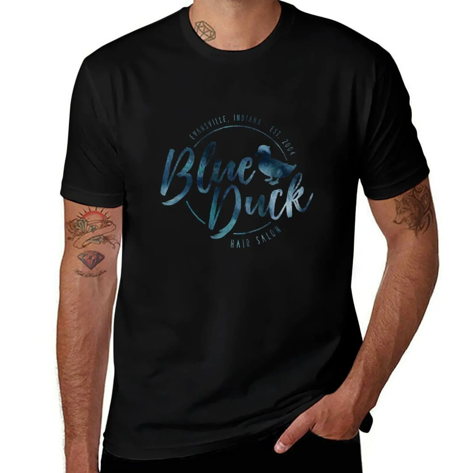 

Blue Hair Duck Evansville Salon T-Shirt Big and Tall Loose Fit T-Shirt
