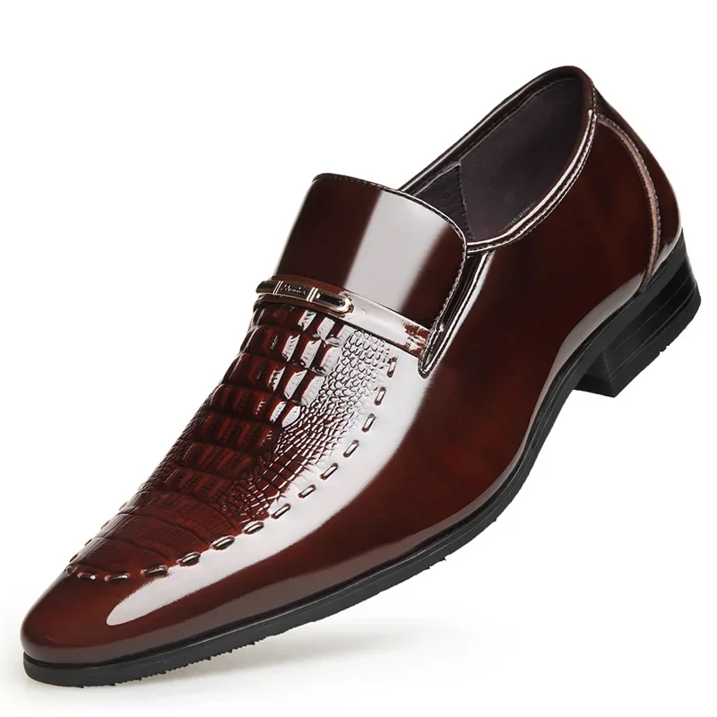 38-50 Mens PU Leather Shoes Luxury Crocodile Pattern Men Business Dress Casual Social Shoe Male Wedding Footwear Zapatos Hombre