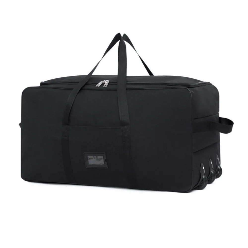 

Foldable Weekend Travel Bag Multiple Compartments Large Capacity Trolley Backpack with Detachable Wheels Waterproof Duffel Bag