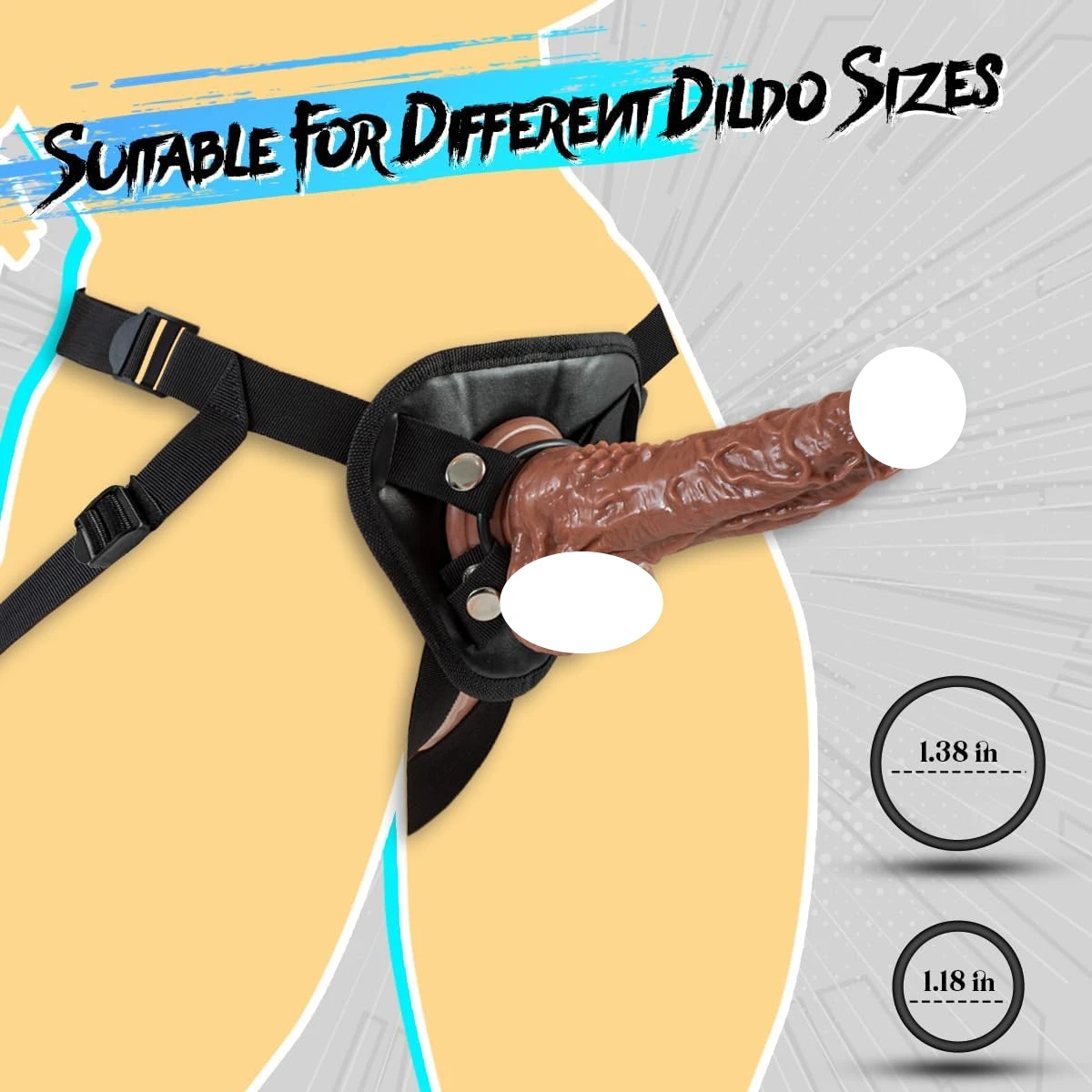 Correia ajustável no Harness Dildo para Mulheres, Brinquedo Sexual Wearable para Lésbicas, Adulto Dildo