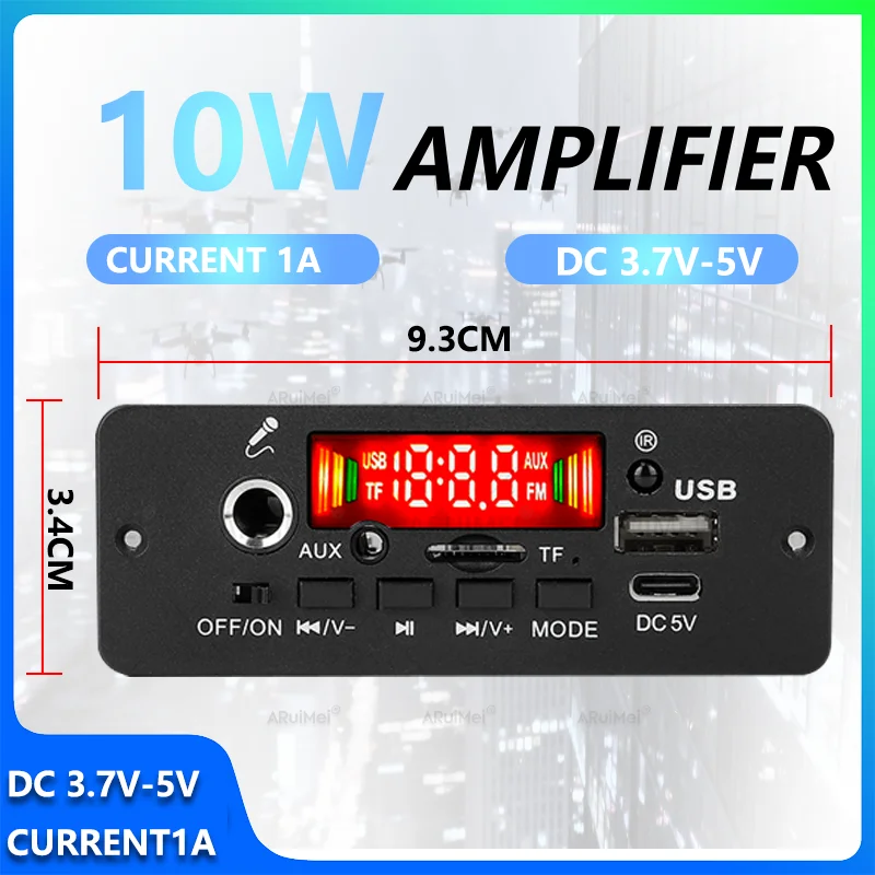 10 واط كاملة بلوتوث 5.0 مكبر للصوت عدة مع كابل يو اس بي عن بعد تيار مستمر 3.7-5 فولت نظام ستيريو صغير هدية لسطح المكتب المحمولة المتكلم الكمبيوتر