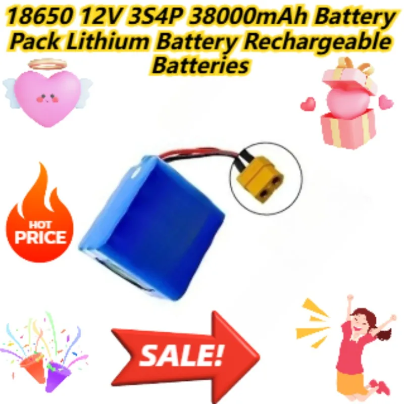 

18650 12V 3S4P 38000mAh Battery Pack Lithium Battery Rechargeable Batteries