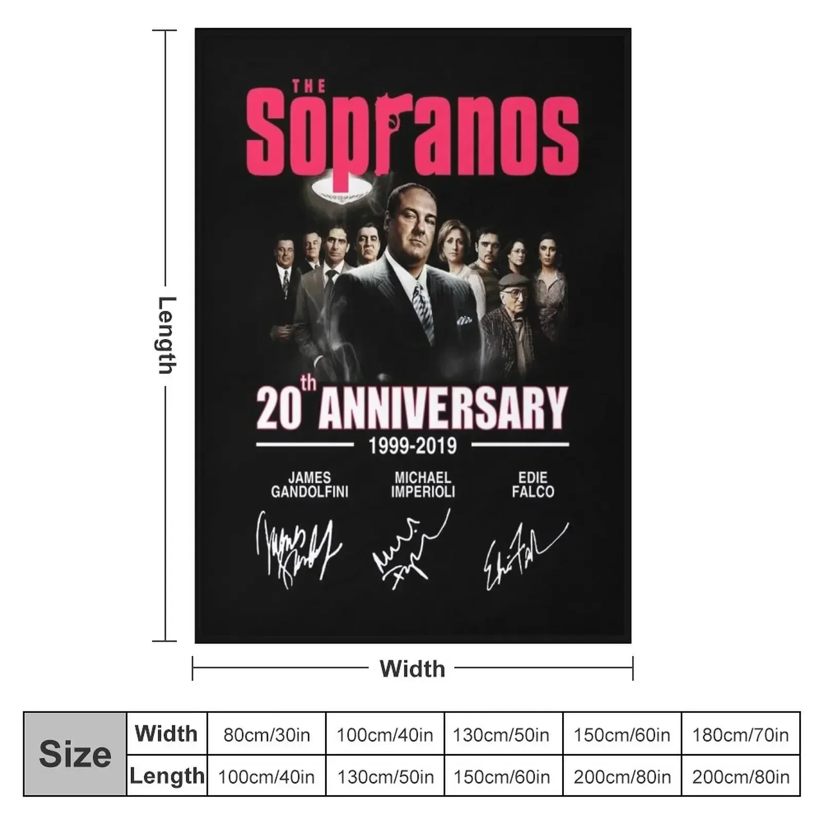 The Sopranos 20th Anniversary 1999-2019 Signatures Shirt Throw Blanket Luxury Travel Blankets