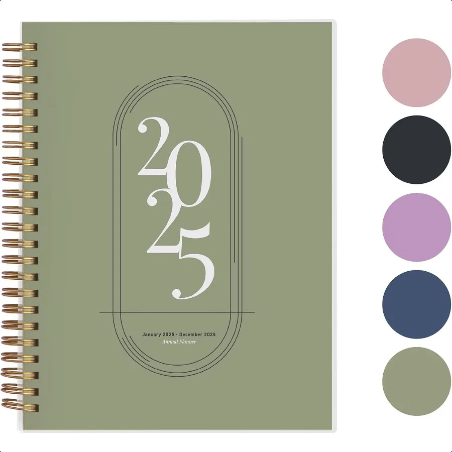 

Rileys 2025 Weekly Annual Weekly and Monthly Agenda Jan Dec 2025 Flexible Cover Notes Pages TwinWire Binding 8 x 6Inches Gree