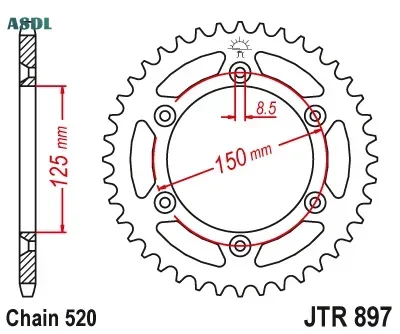 520 50T Motorcycle Rear Sprocket For KT/M 125 150 MX XC-W TPI 300 380 450 500 EXC 250 Enduro SX-F Racing 620 LC4 SX Motocross