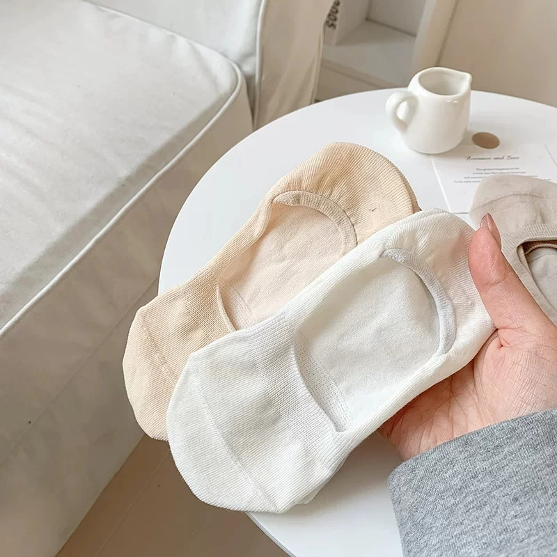 6 Paar Maillard Damen-Socken in Uni-Farben, unsichtbare Bootsocken, dünn, atmungsaktiv, rutschfest, niedrig geschnitten, für flache Schuhe, Sommer – Detail 4