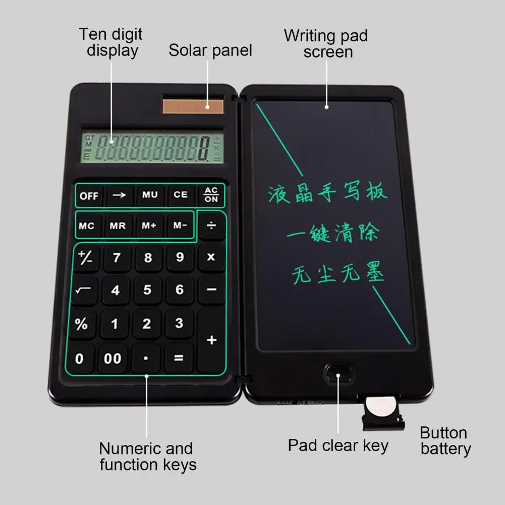 Multifunctional Calculator Scientific Calculator Portable Multifunction Calculator with Erasable Writing Tablet 10 for Office