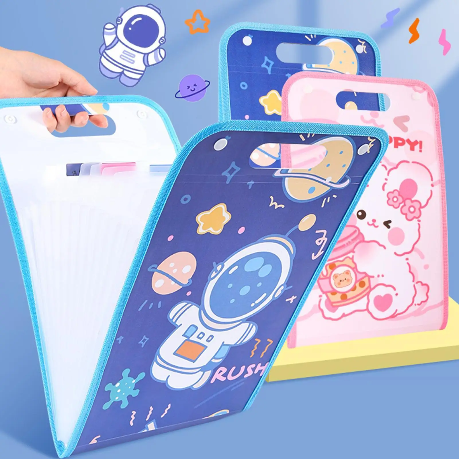 กระเป๋าเอกสารเอกสารกระเป๋าโฟลเดอร์กระเป๋าReusable Binderแบบพกพาสําหรับบ้านผู้หญิงผู้ชายสํานักงานธุรกิจ