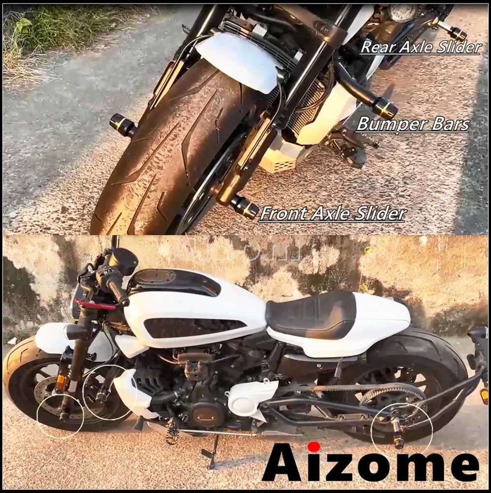 الطريق السريع الوتد محرك الوفير تحطم قضبان مسطحة المحور الأمامي الخلفي شوكة عجلة المتزلجون ل هارلي سبورتستر S RH1250S 2021 2022 2023