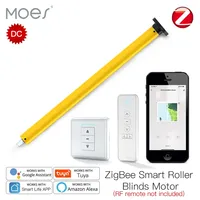 Moes Automatic Smart ZigBee Tubular Roller Blinds Motor DC RF433 Suitable 38mm Tube，Smart Life Tuya via Alexa Google Home