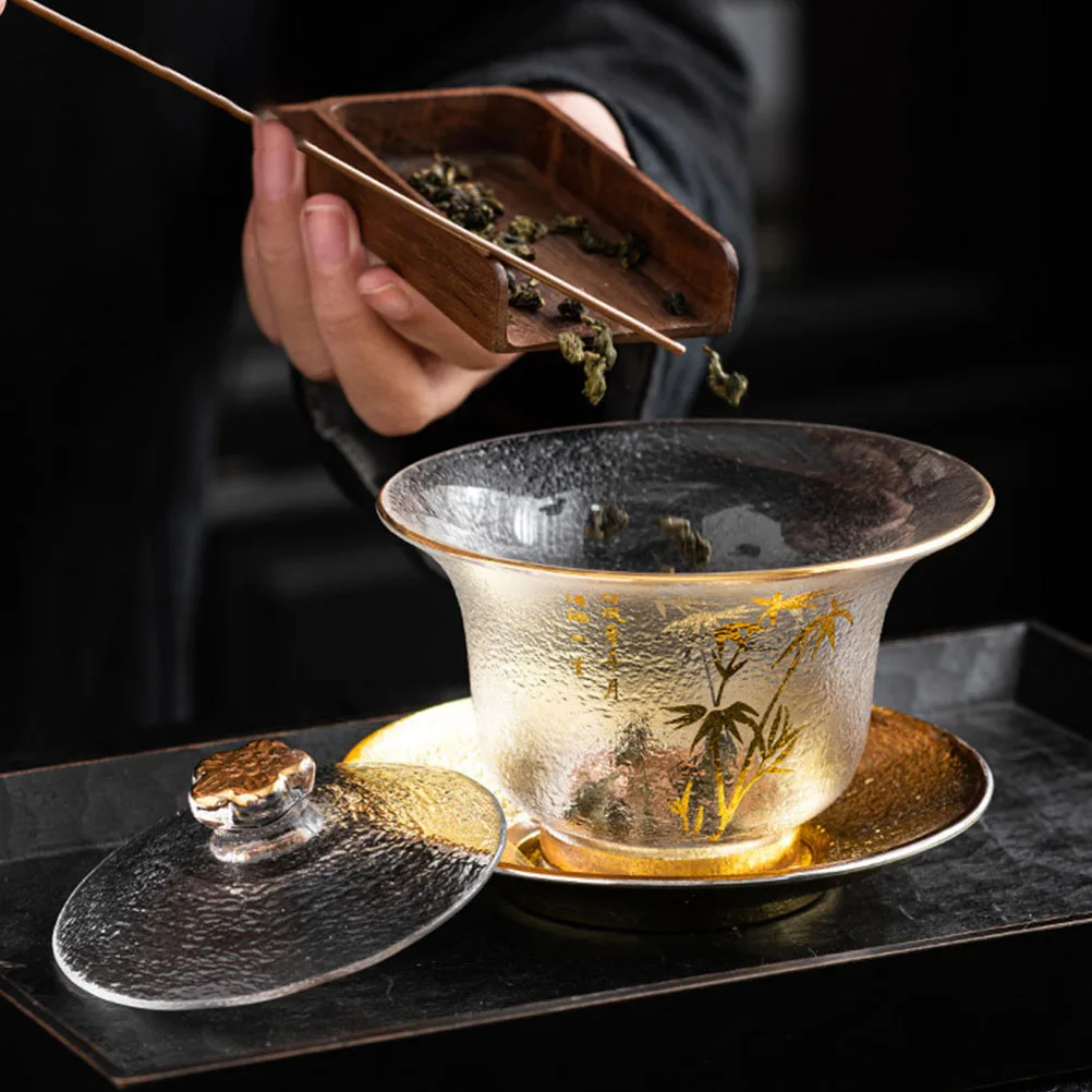 

1 комплект, растягивающаяся чайная чашка в китайском стиле, элегантная декоративная стеклянная чашка, легко чистящаяся домашняя чайная чашка, ресторан, подарок, чайная чашка