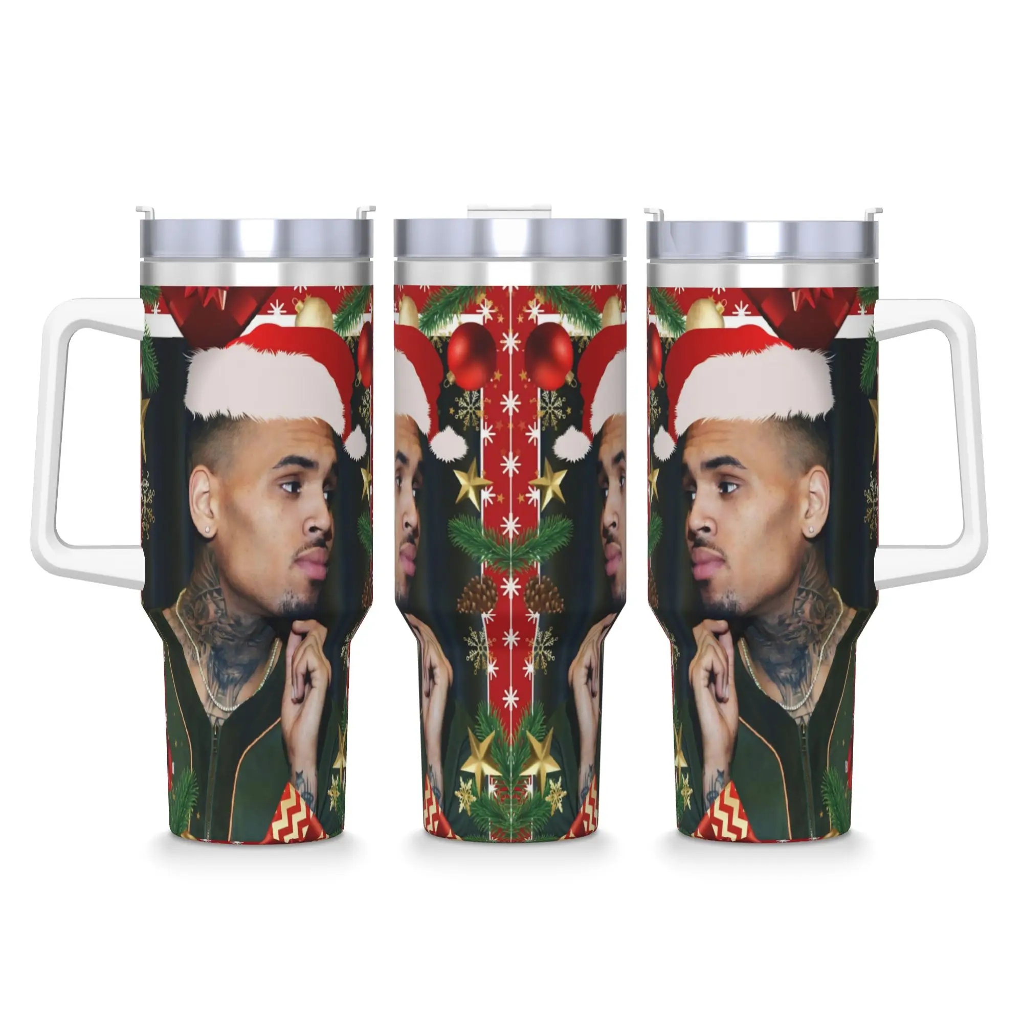 

Stainless Steel Tumbler Chris Brown Breezy Bowl XX Tour Chrismas Mugs Cup With Straws Drinks Water Bottle 40oz Thermal Mug