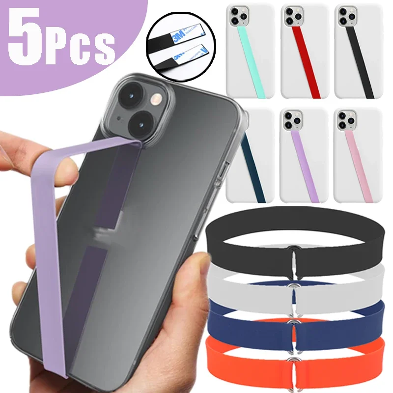 Self-adhesive Silicone Stretching Strap Phone Holder CellPhone Case Elastic Wristband Straps for IPhone Samsung Huawei Xiaomi