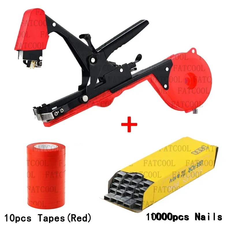 FACTOOL Tying Machine Plant Garden Plant Tapetool Tapener +10 Rolls Tape Set for Vegetable Grape Tomato Cucumber Pepper Flower