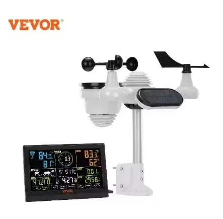 VEVOR 7-in-1 Wireless Weather Station 7.5 in Large Color Display Digital Home Weather Station for Forecast Data, Alarm, Alerts