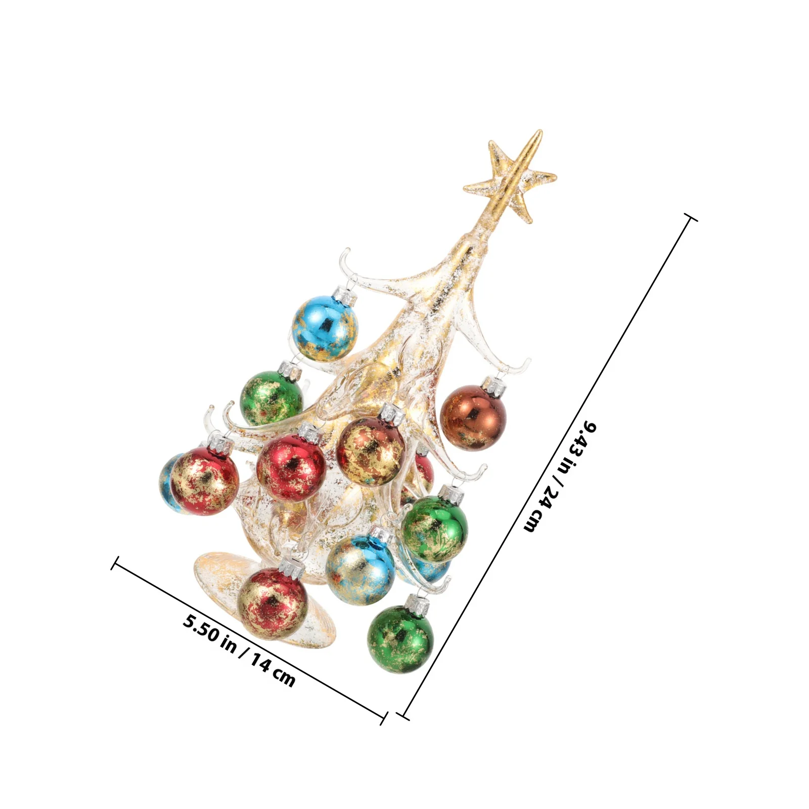 Christmas Tree Glass Desktop Ornament Small Xmas Party Decoration Tabletop Christmas Holiday Supplies Xmas Holiday Trees
