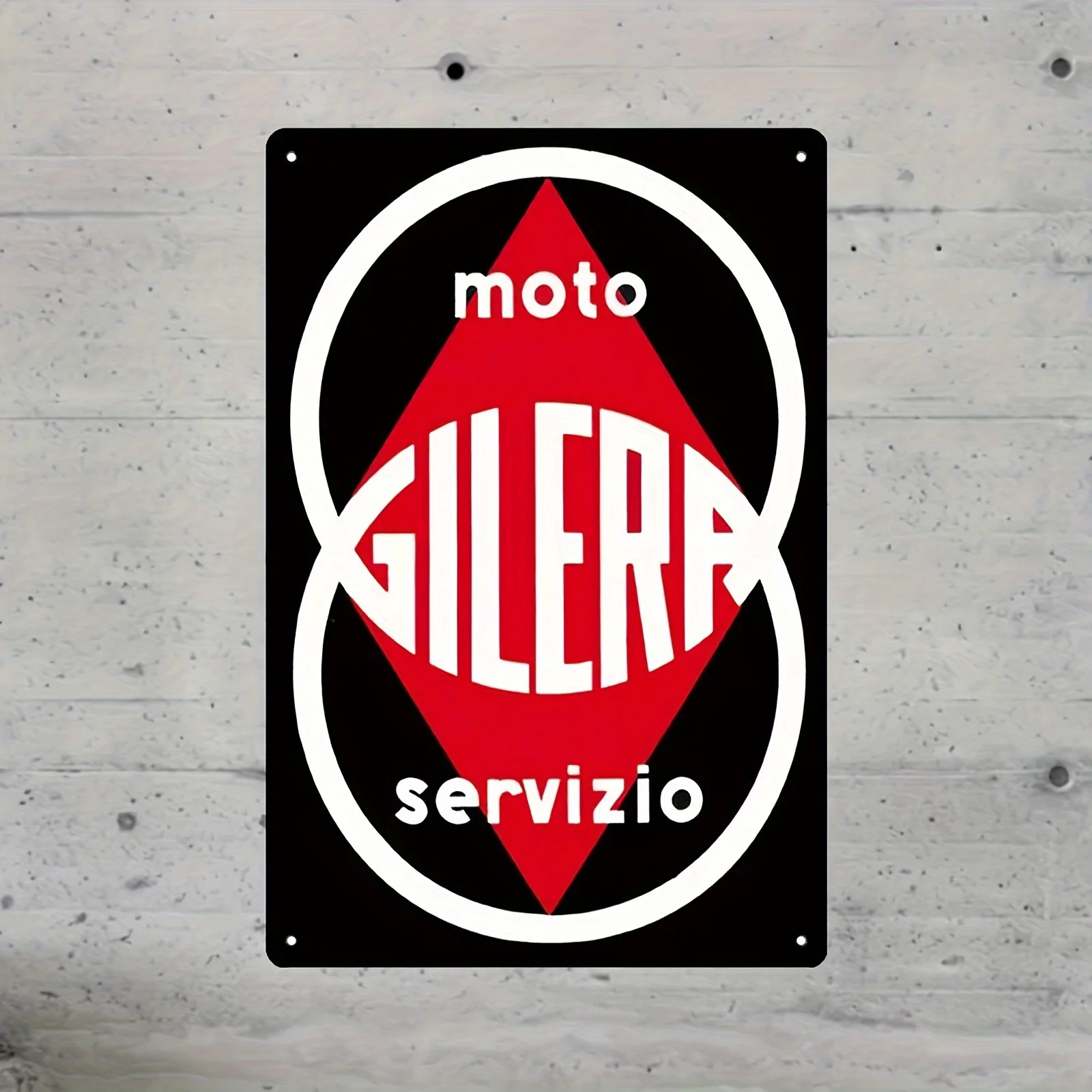 for Moto Gilera Retro Iron Wall Sign - Vintage Motorcycle Decor,  Inch Black & Red Metal Art Plaque for Home, Bar, Garage, for