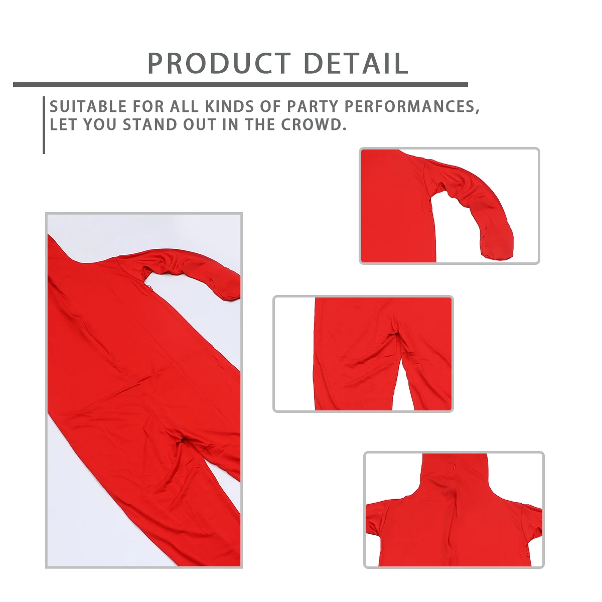 

Halloween Costume Party Bodysuit Adults Performing Suit Red Silk Stretch Easy Wear Costume Diy Effects Party Wear