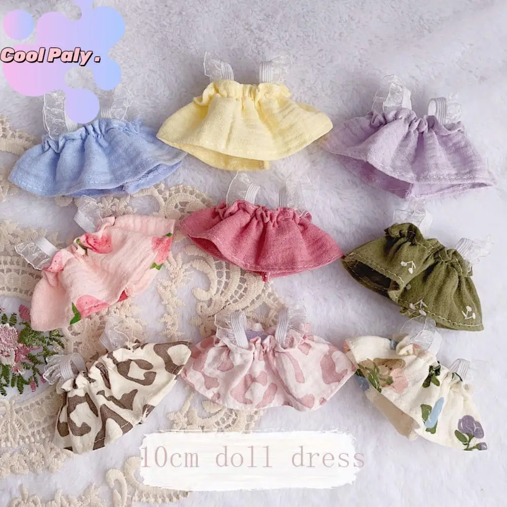 

Toy Accessories 10cm Doll Dress Suspender Lace Skirt Plush Toys Clothes Summer Mini Cotton Doll Clothes Kids Girls Toys