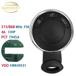 SUPERKEY Remote Key PCF7945A ID 46 CHIP 315/868 MHz For BMW MINI Cooper 2006 2007 2008 2009 2010 2011 2012 2013 CAR