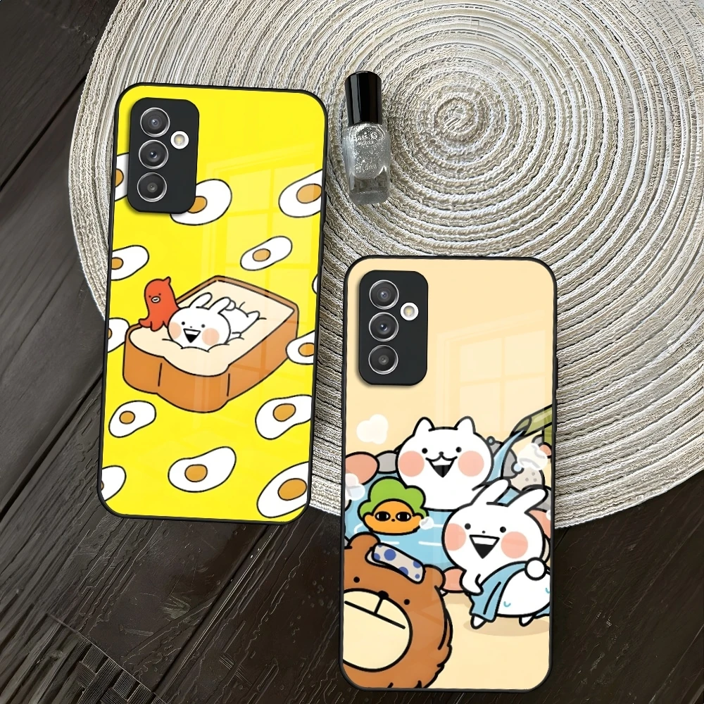 Usagyuuun Rabbit Cute Phone Case for Samsung Galaxy S26 S25 S24 S23 S22 S21 S20 FE Edge plus Ultra Glass Cover
