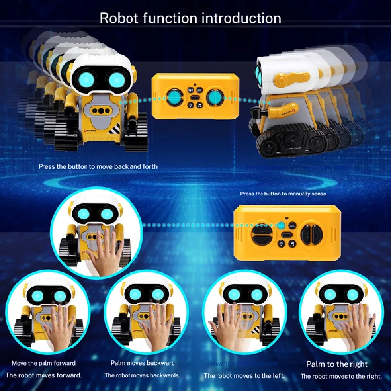 Kid'S Rc Wall-E Intelligent Robot Rabbit Gesture Sensing Simulation Robot Rabbit Lighting Music Remote Control Toy Boy Gift