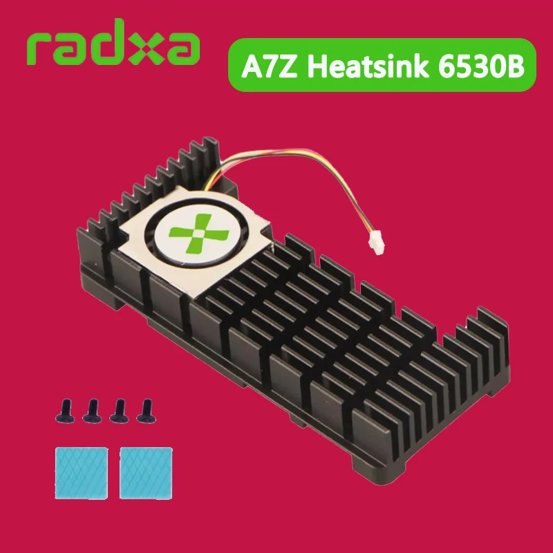 

Radxa A7Z Heatsink 6530B for Radxa Cubie A7Z , Aluminum Heatsink with fan,PWM Speed Control