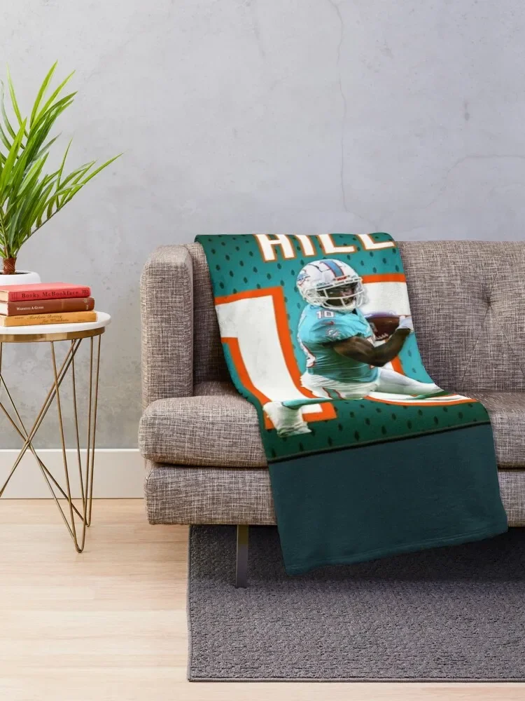 Tyreek Hill Dolphins Spiral Throw Blanket Blankets For Bed Bed Fashionable Blankets