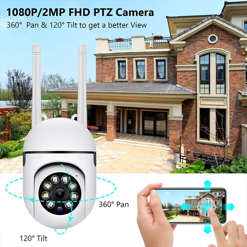 WIFI IP Camera Auto Tracking Audio CCTV Surveillance Camera Outdoor Night Vision Wireless Security Cameras Mini Monitor 2.4G Cam