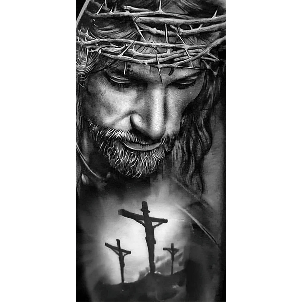 Full Embroidery Eco-cotton Thread 11CT Printed Jesus Cross Stitch Kit Art40x80cm