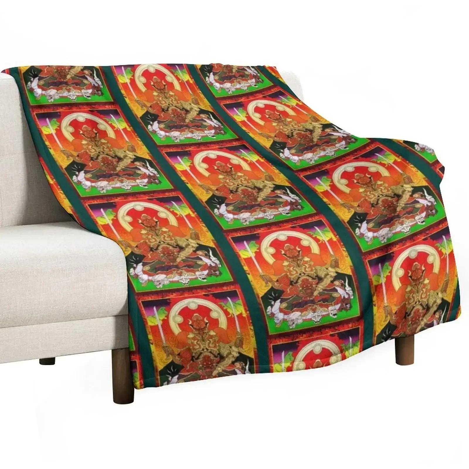 Yoshimitsu, Tekken and Soul Calibur, Buddhism Art Style Throw Blanket Sofas Decorative Sofas Blankets