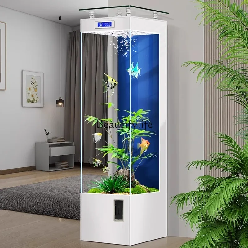 

FG40-*Fish tank living room small vertical home modern light luxury