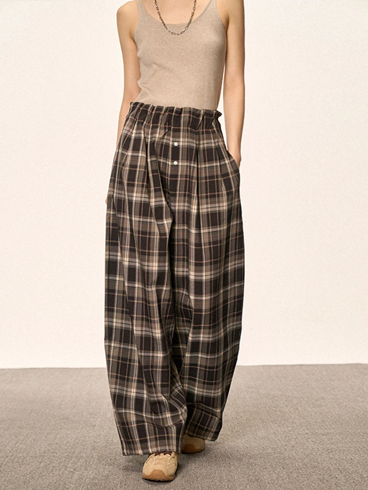 

Брюки с высокой талией и цветочным принтом Cherry Melody, свободные повседневные брюки прямого кроя, простые, для узкого круга аудитории, для прогулок