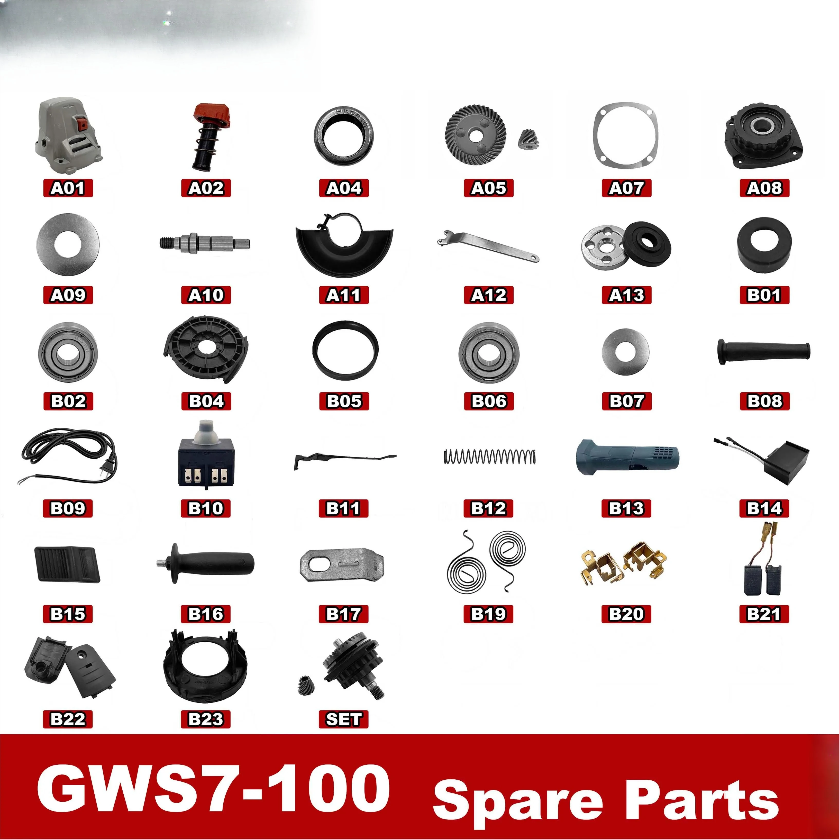 Amoladora angular GWS7-100/GWS7-125 A05 piezas de repuesto de engranaje cónico y engranaje de corona