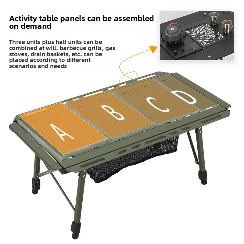 Outdoor barbecue module table, quick-opening folding table