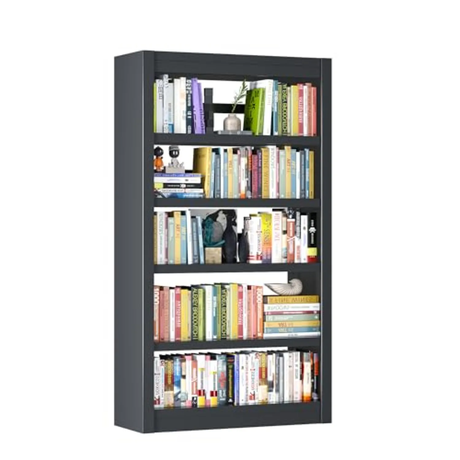 Book Shelf, 5-Tier Sturdy Bookcase, Adjustable Bookshelf, Large Capacity per Shelf, Modern Book Cases for Living Room