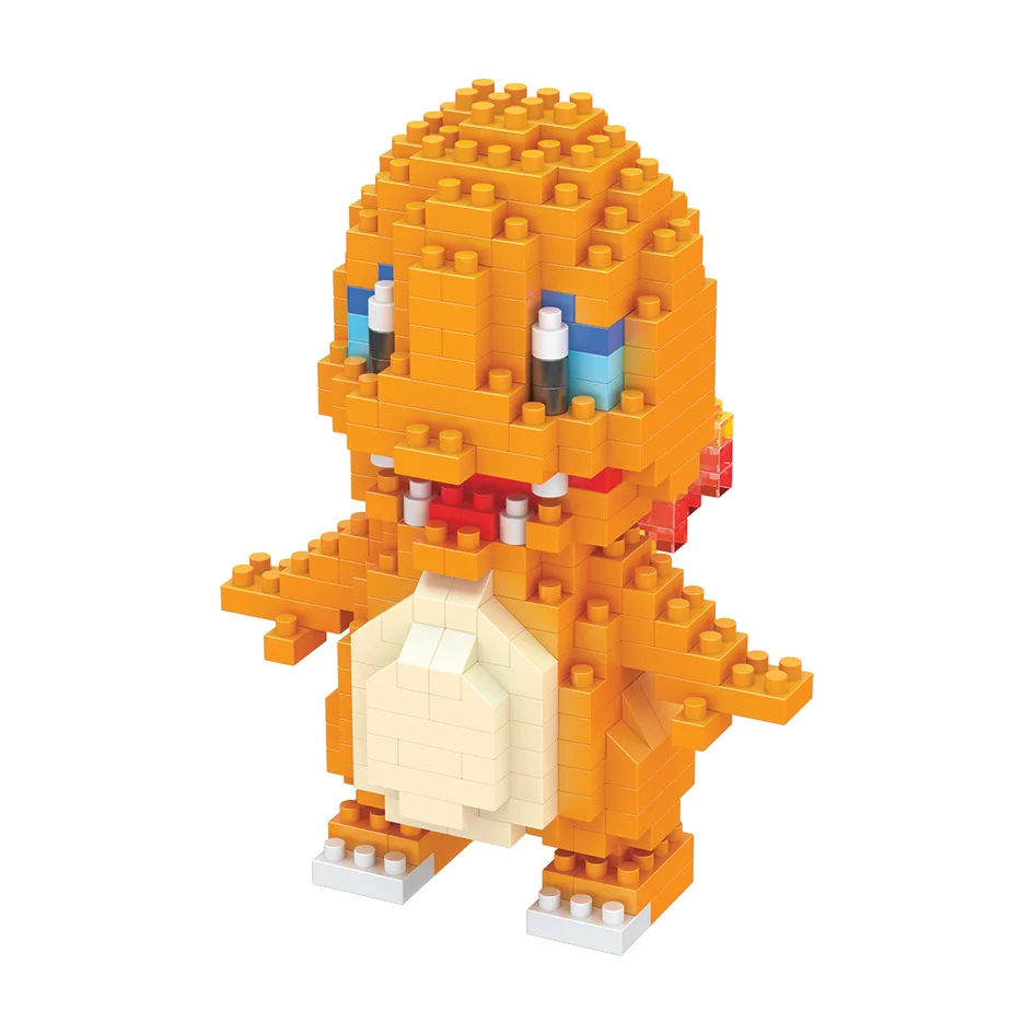 Diy Pokemon Blokken Kleine Cartoon Mini Bouwsteen Pikachu Charizard Eevee Mewtwo Anime Assembleren Actie Model Poppen Speelgoed