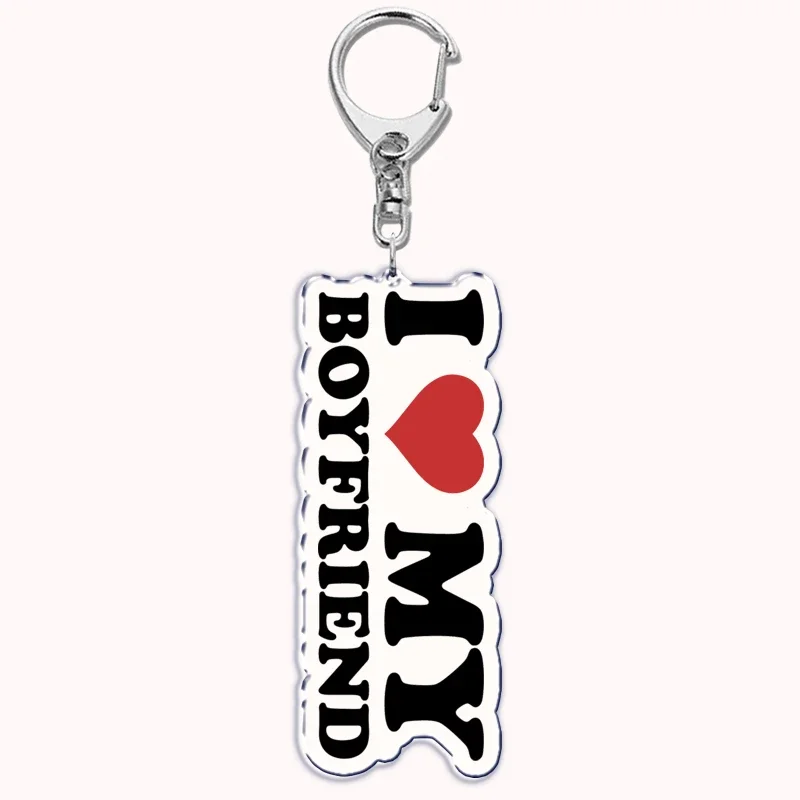 Custom I Love You My Fictional Boyfriend Awesome Girlfriend Keychain Emo Boys Hot Wife Mom Dad Key Ring Keychains Bf Gf Gifts