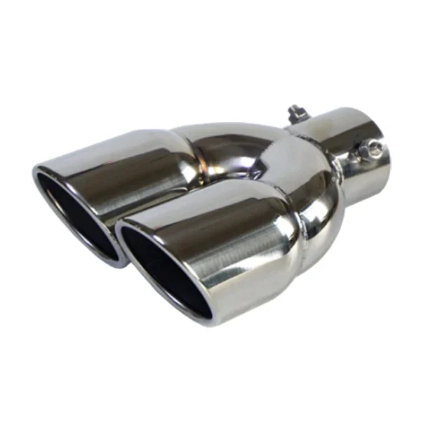 Universele 63mm Auto Inlaat Dubbele Vat Achter Uitlaat Tip Uitlaat Zwart Titanium Uitlaat Rvs Auto accessoires