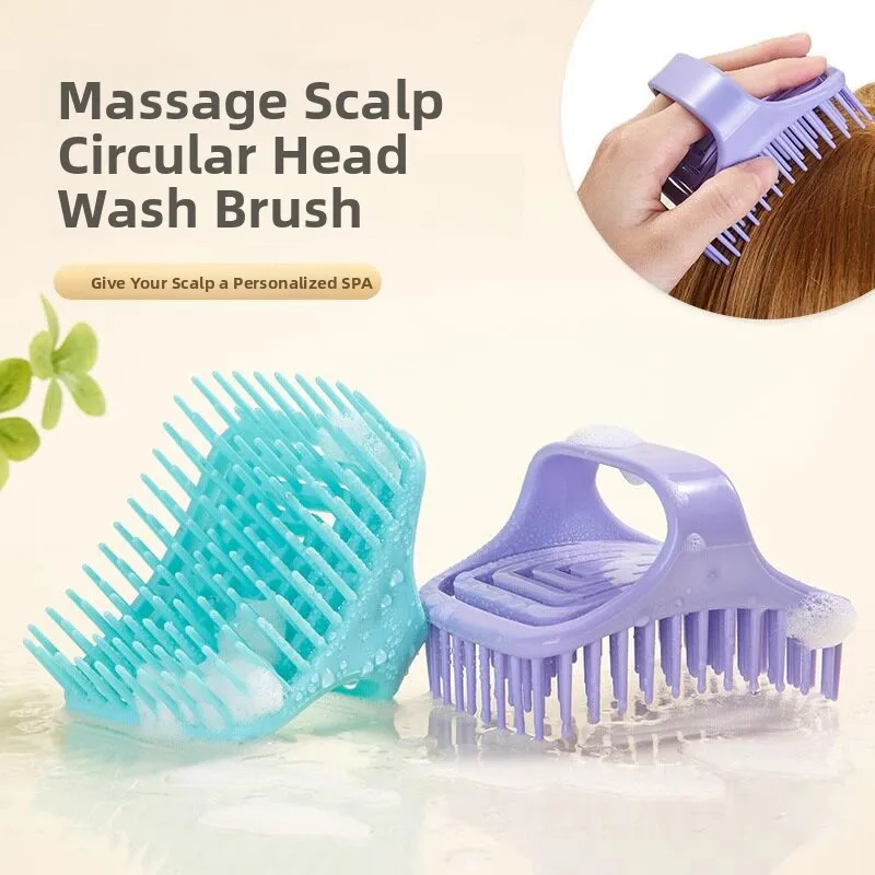 女性用中空ヘアウォッシングブラシ-ハンドル付き-プロ仕様頭皮洗浄ツール-マッサージコーム-家庭用ヘアケア用品