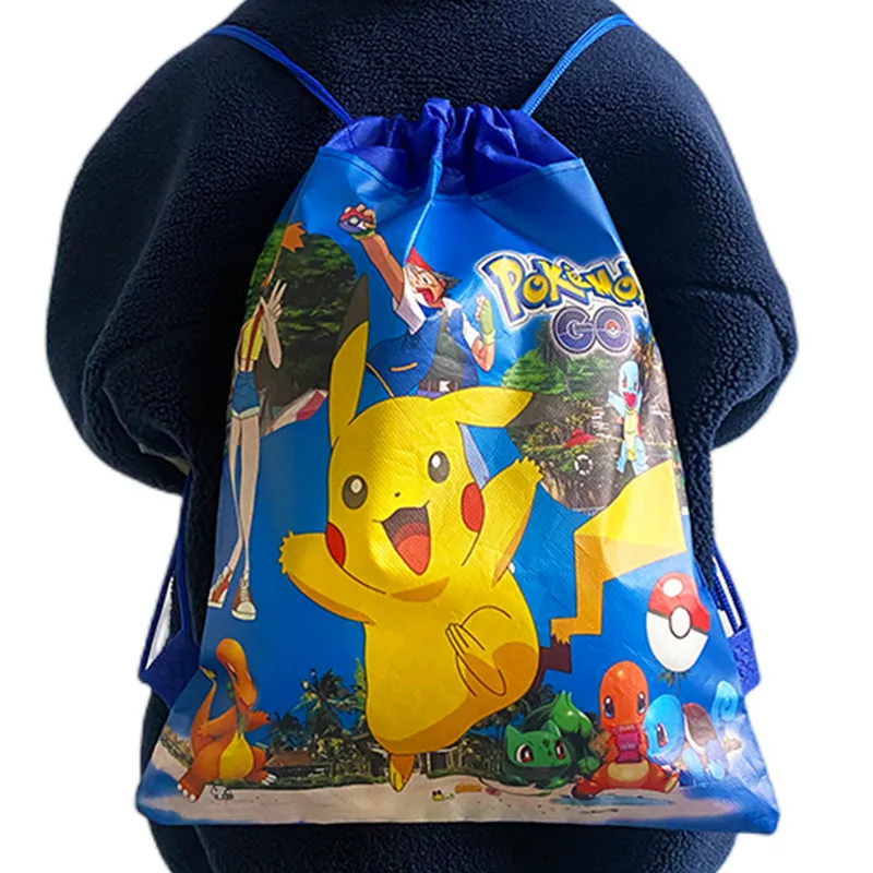 Pokemon Storage Bag Waterproof Multiple Colors Available Pikachu Toys Drawstring Bags Party Decor Kids Birthday Christmas Gift