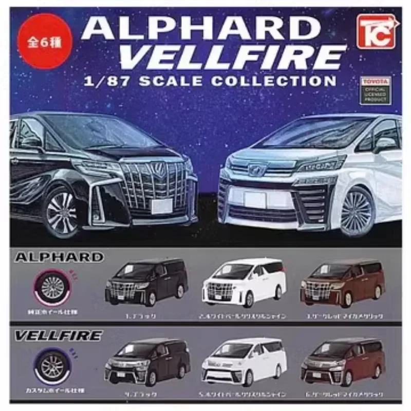 Original 1/87 ToysCabin Alpha Toyota VELLFIRE Gashapon Qversion Mini Car Anime Action Figure Model Toys Gifts Collection