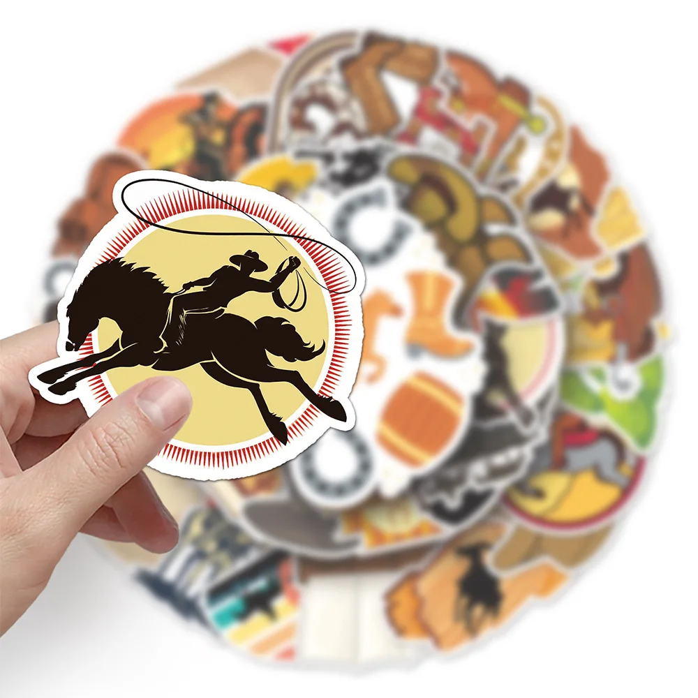 10/30/50pcs Cartoon Vintage Western Cowboy Stickers Cool Graffiti Decals Motorcycle Phone Suitcase Bike Waterproof Sticker Decor
