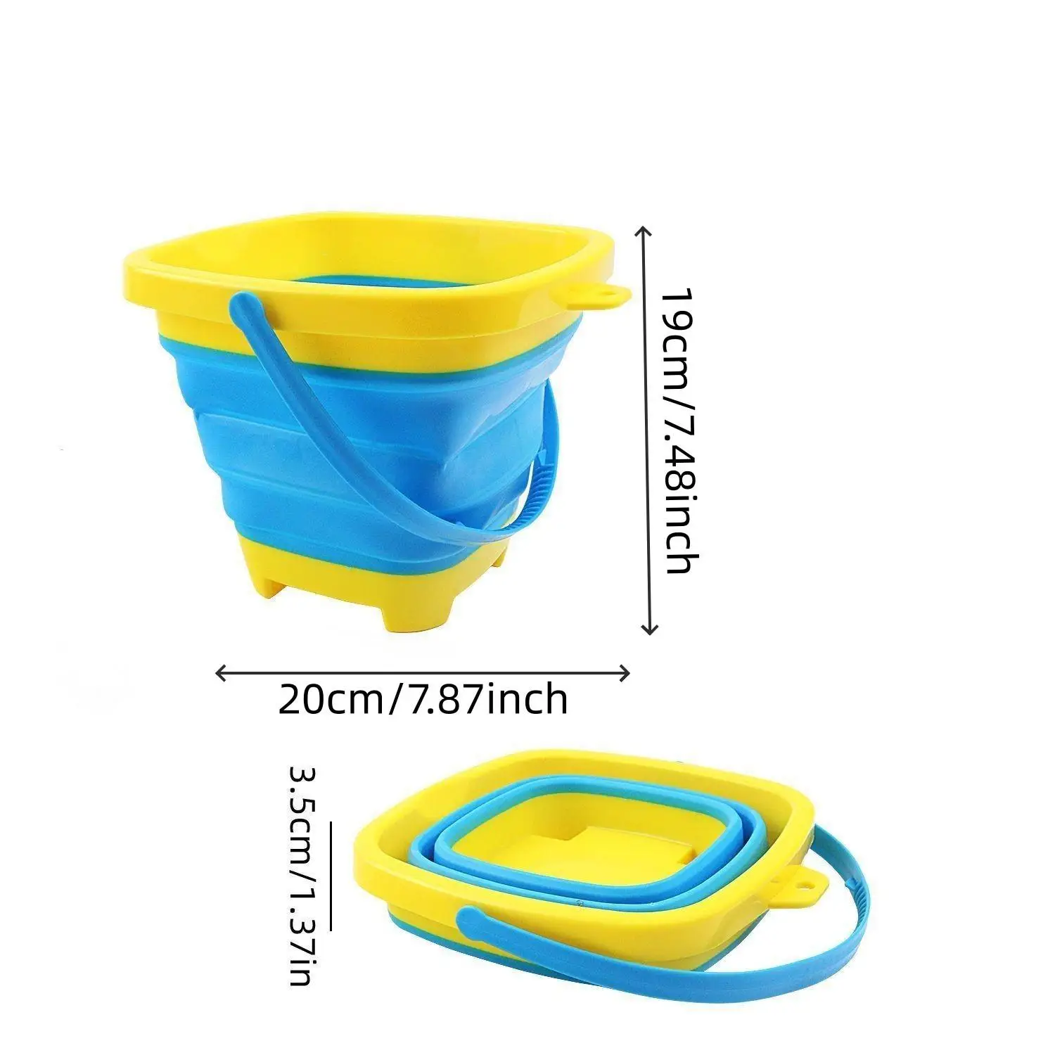 Portable Beach Toy Kit, Foldable Buckets Shovels Sand Molds, Summer Beach Vacation Outdoor Play Set