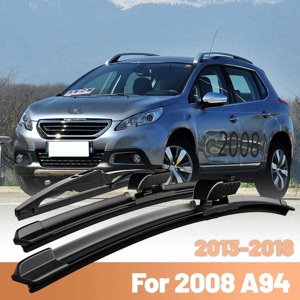 

For Peugeot 2008 A94 2013 - 2018 Wiper Front & Rear Wiper Blades Set Windshield Windscreen Window Brushes 26"+16"+12"