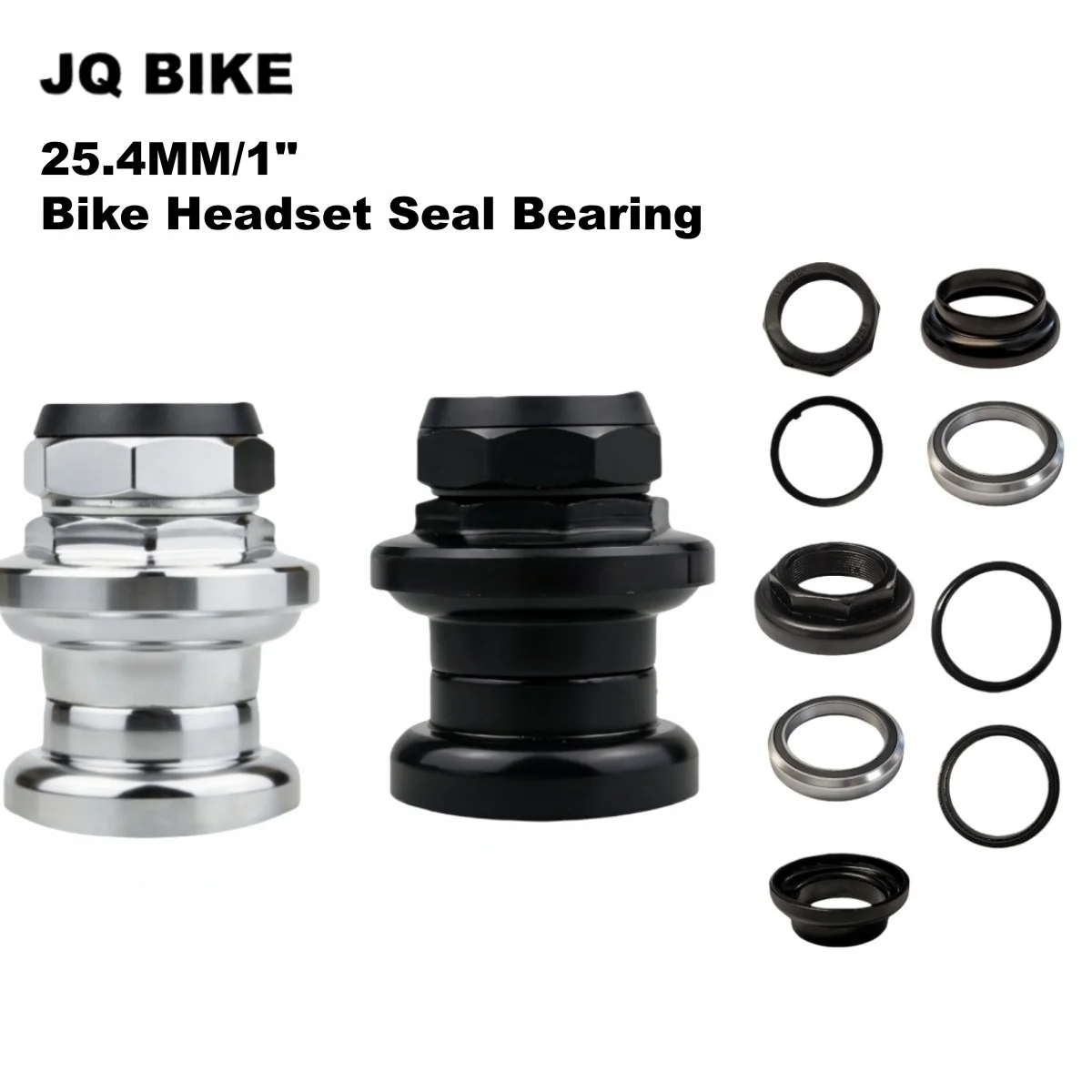 Boîtier de direction de vélo 25,4 mm/1 pouce avec roulement étanche pour tube de direction de 30 mm, boîtier de direction de vélo léger