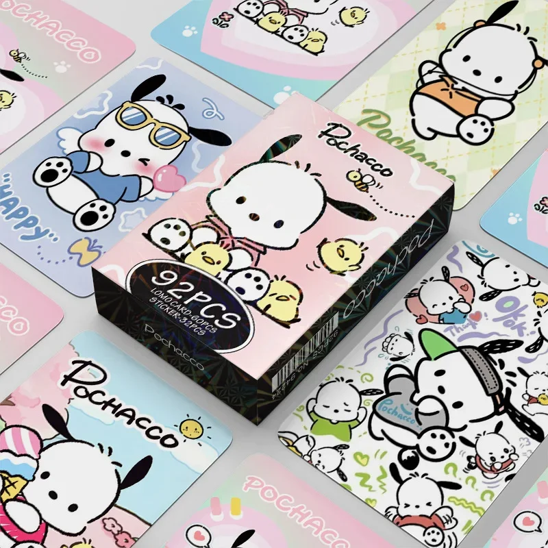 Sanrio Pochacco-Juego de tarjetas Lomo de alta calidad, marcadores Kawaii, pegatinas impresas en HD, serie de tarjetas fotográficas, regalo de